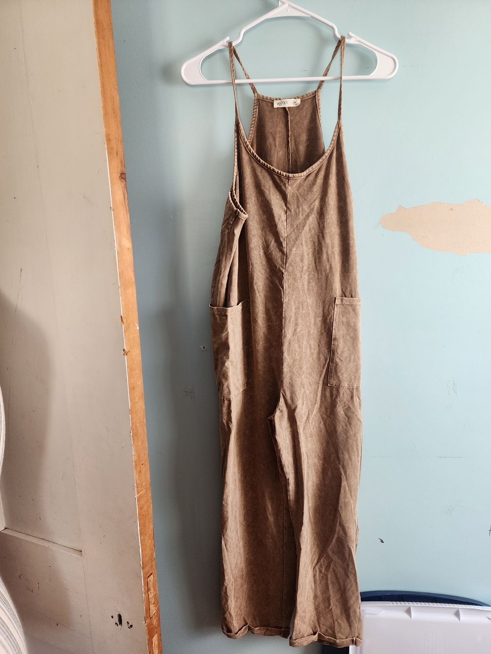 Sozy Tan Mineral Wash Deven Jumpsuit - M